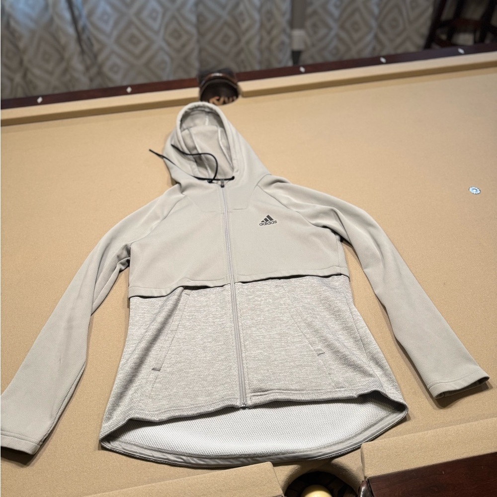 Adidas Gray Full Zip Jacket With Hoodie - Picture 2 of 7